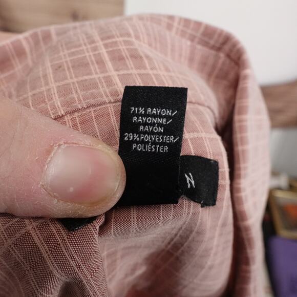 VAN HEUSEN RAYON BLEND SHORT SLEEVE BUTTON DOWN HAWAIIAN SHIRT MENS SZ L - Picture 7 of 7